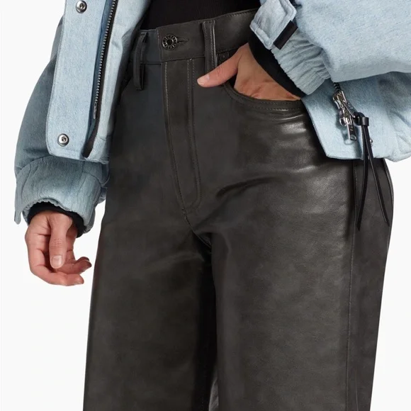 NWT Agolde Recycled Leather Sloane Jean. Sz 29 - Picture 6 of 7